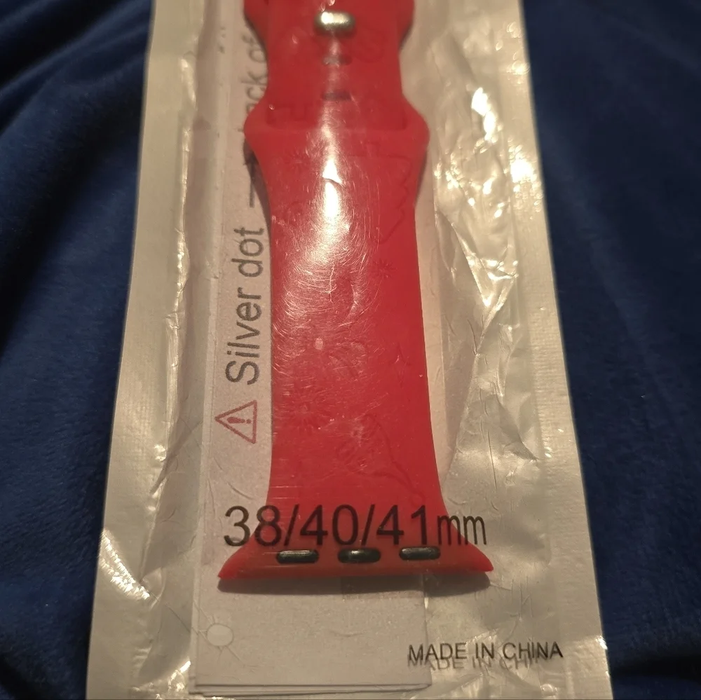 Red Silicone Christmas Watch Band 38/40/41mm